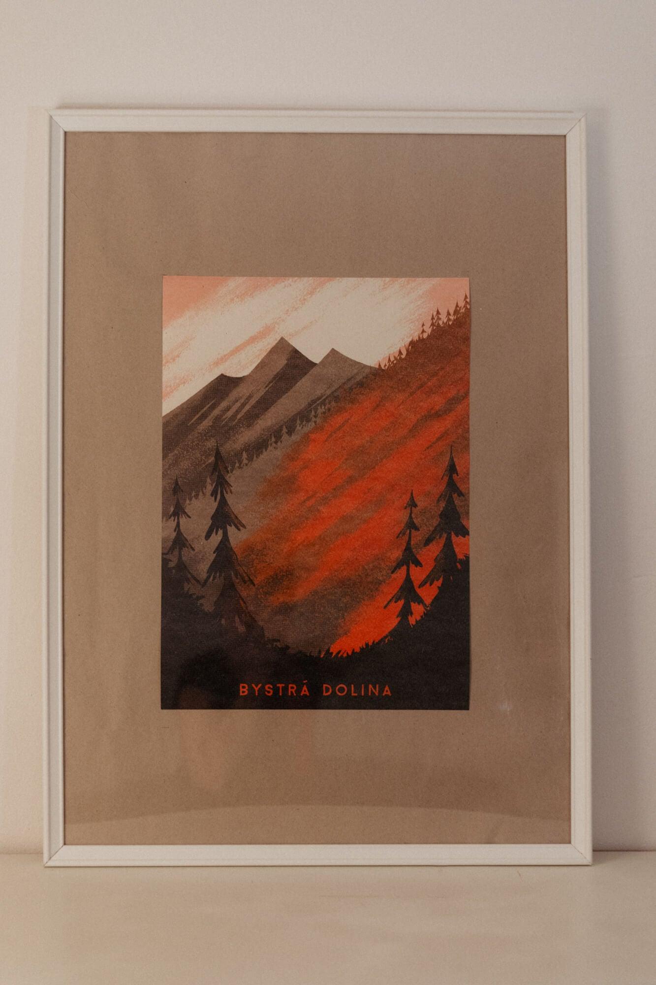 Poustr: Bystrá - Adrián Macho, poctivý slovenský plagát, Nízke Tatry