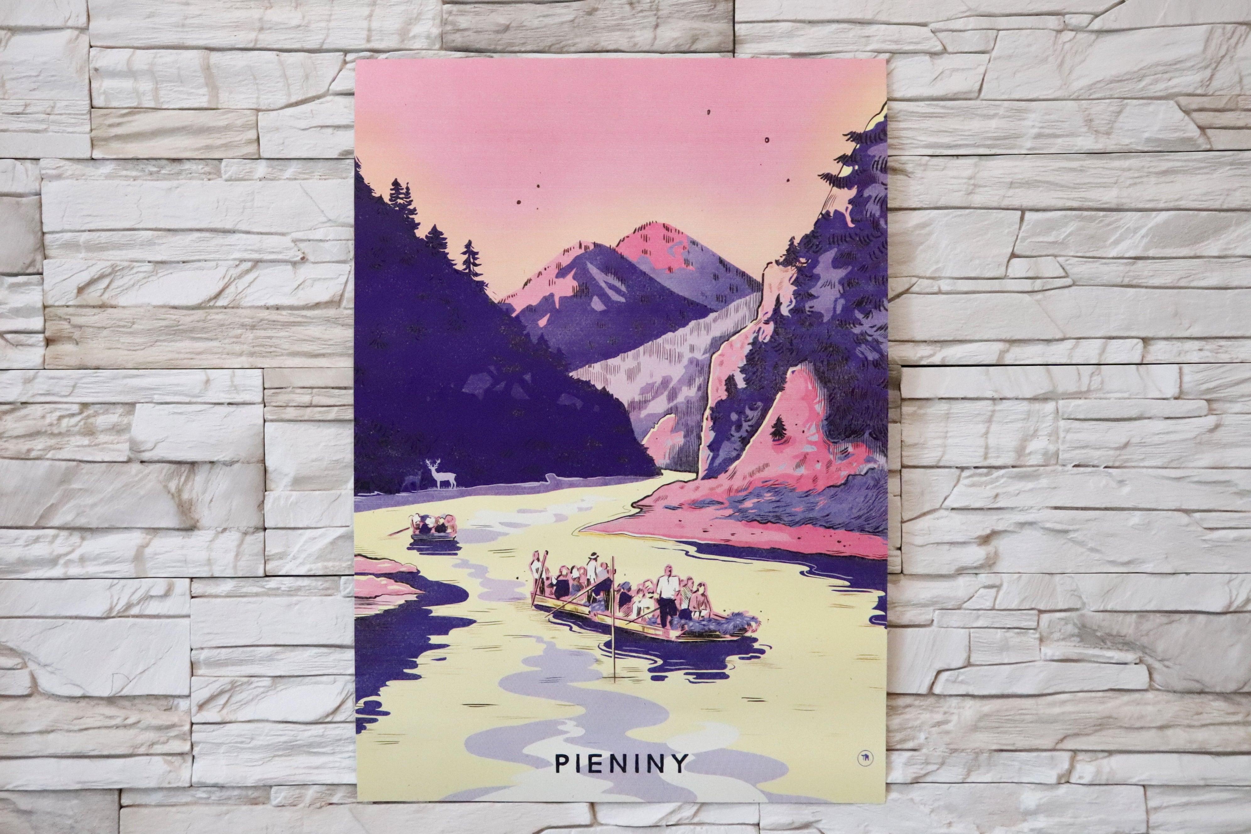 Poustr: Pieniny, Tina Minor, národný park, Dunajec, poctivý slovenský plagát