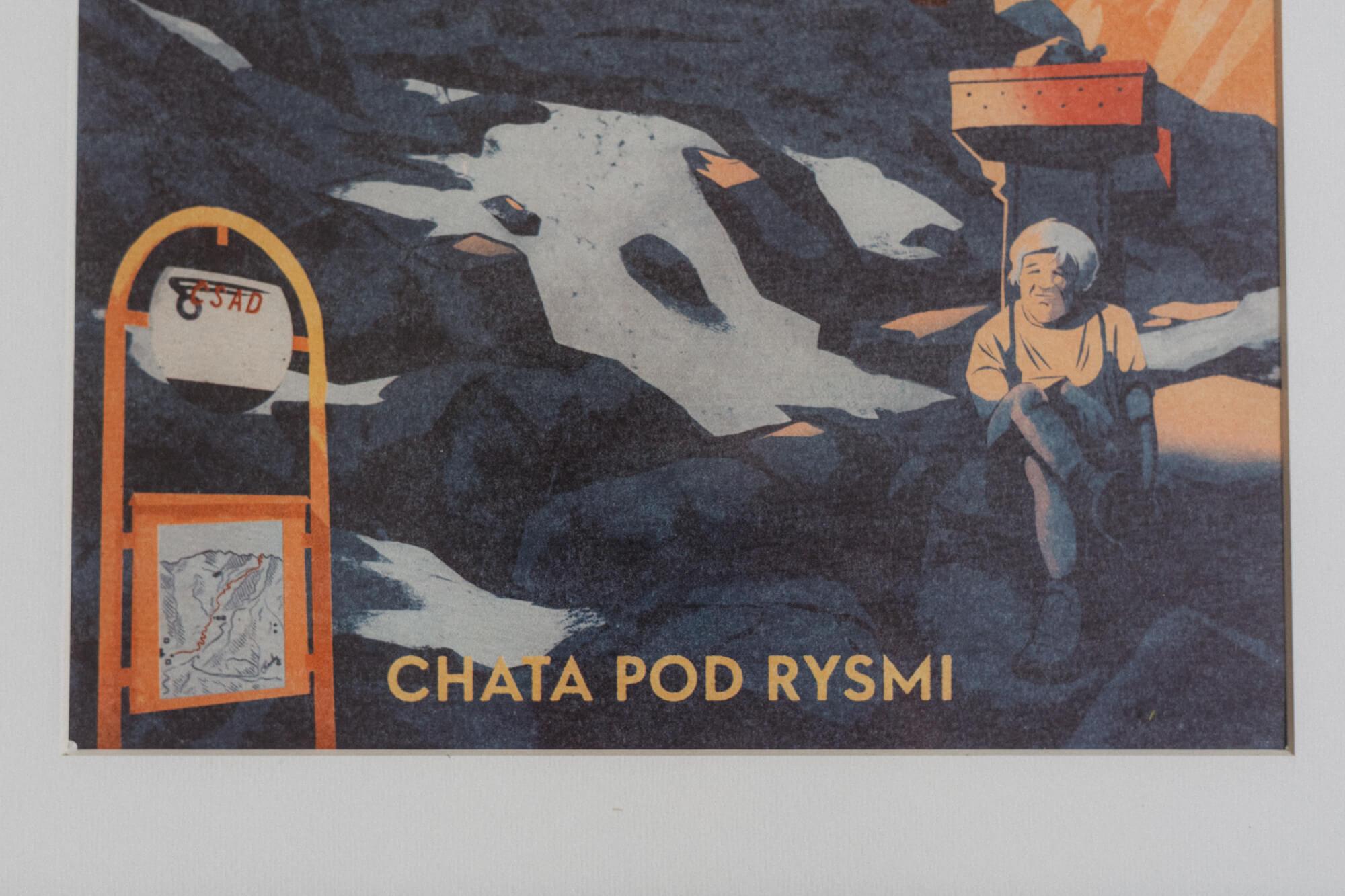 Poustr: Chata pod Rysmi, poctivý slovenský plagát, Vysoké Tatry