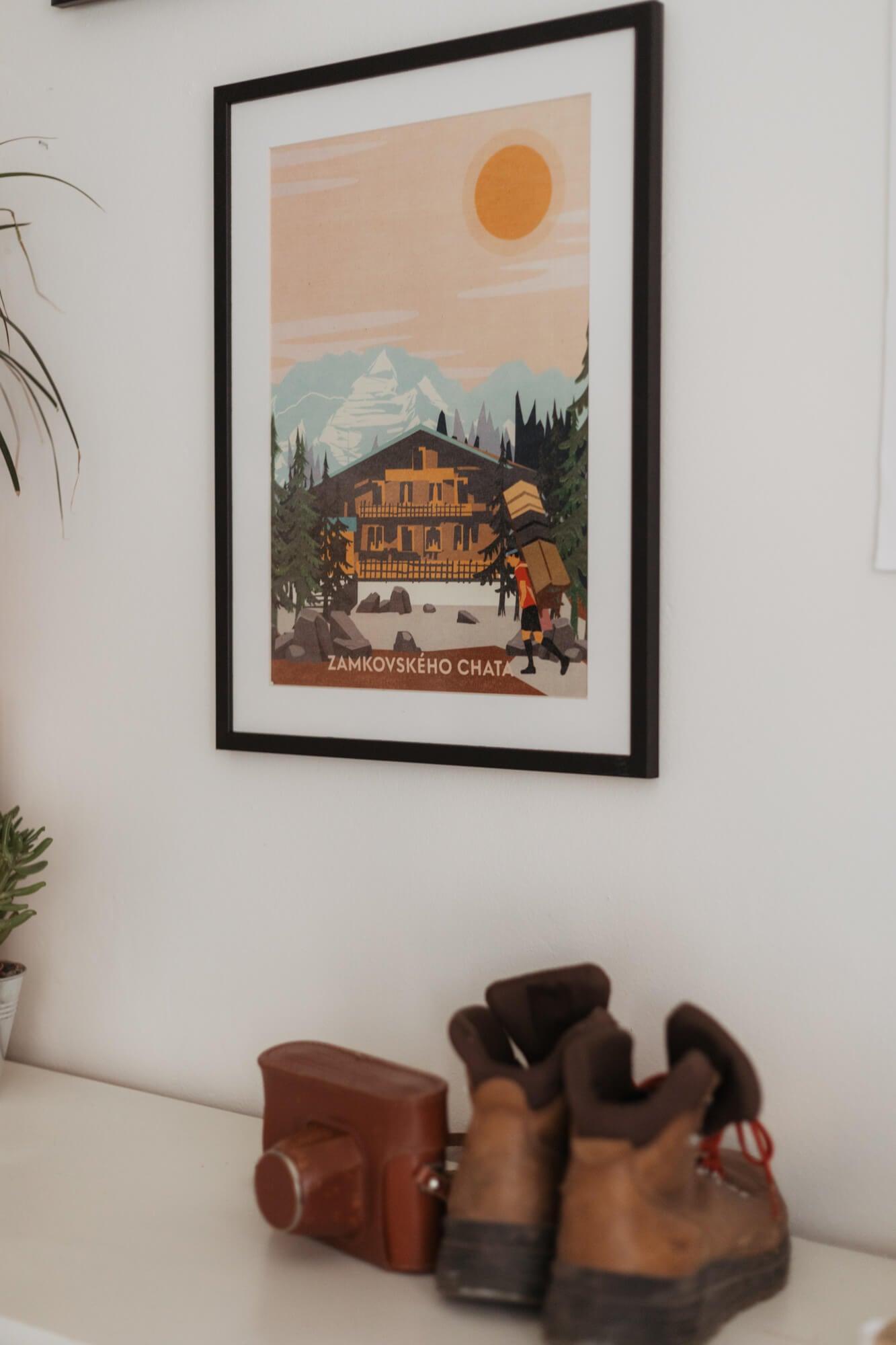 Poustr: Zamkovského chata, poctivý slovenský plagát